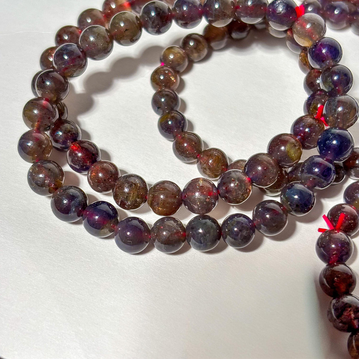 Bloodshot Iolite Sunstone Crystal Bracelet
