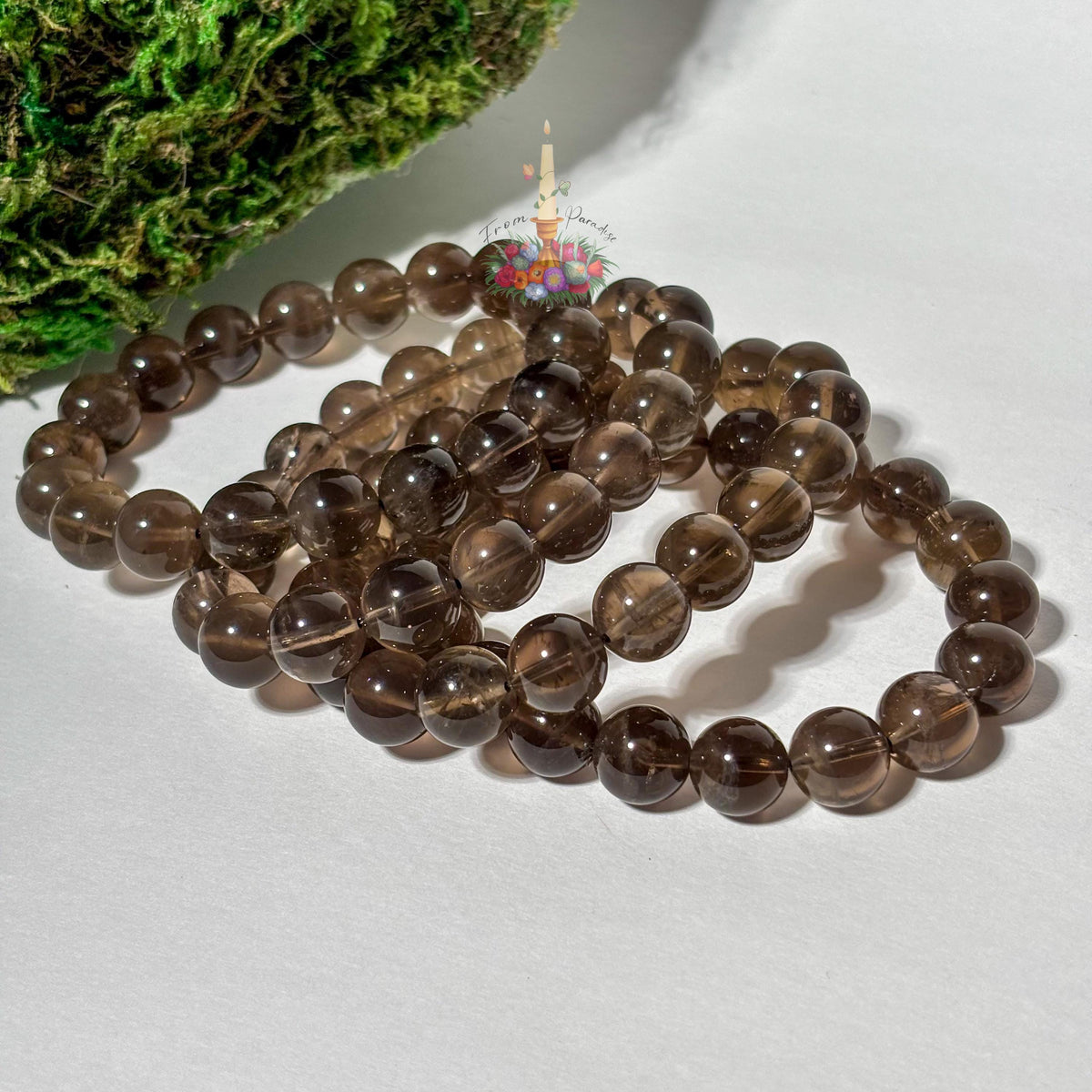 Natural Smoky Quartz Beaded Crystal Bracelet