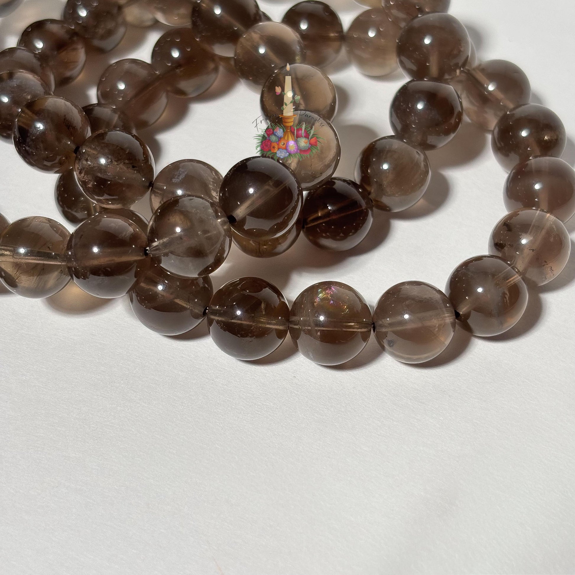 Natural Smoky Quartz Beaded Crystal Bracelet