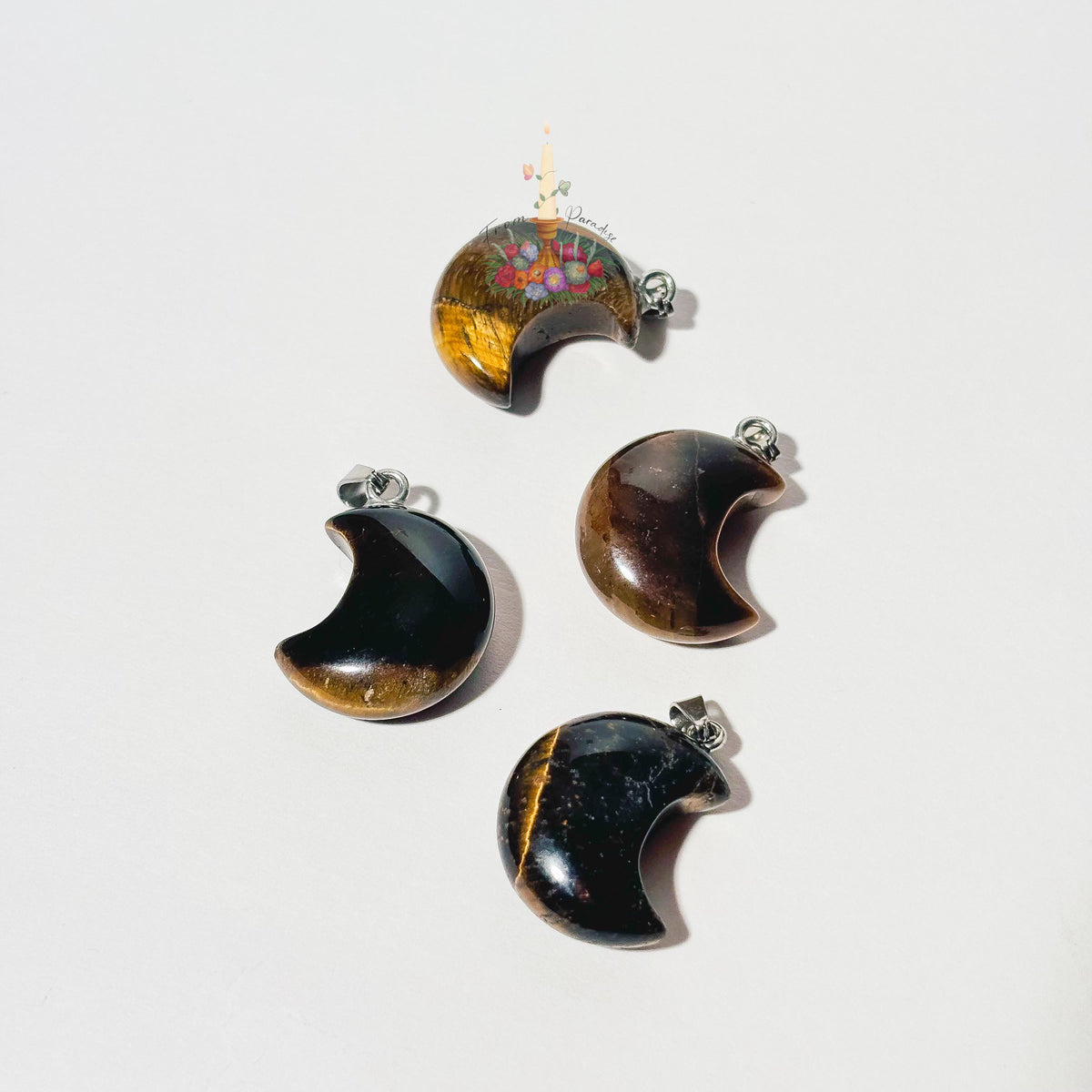 Crescent Moon Gemstone Pendant