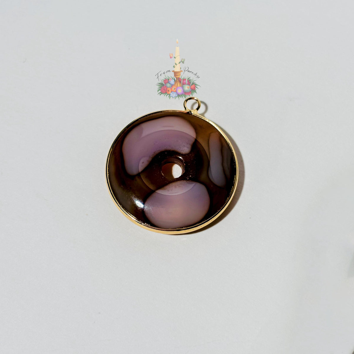 Banded Agate Donut Pendant