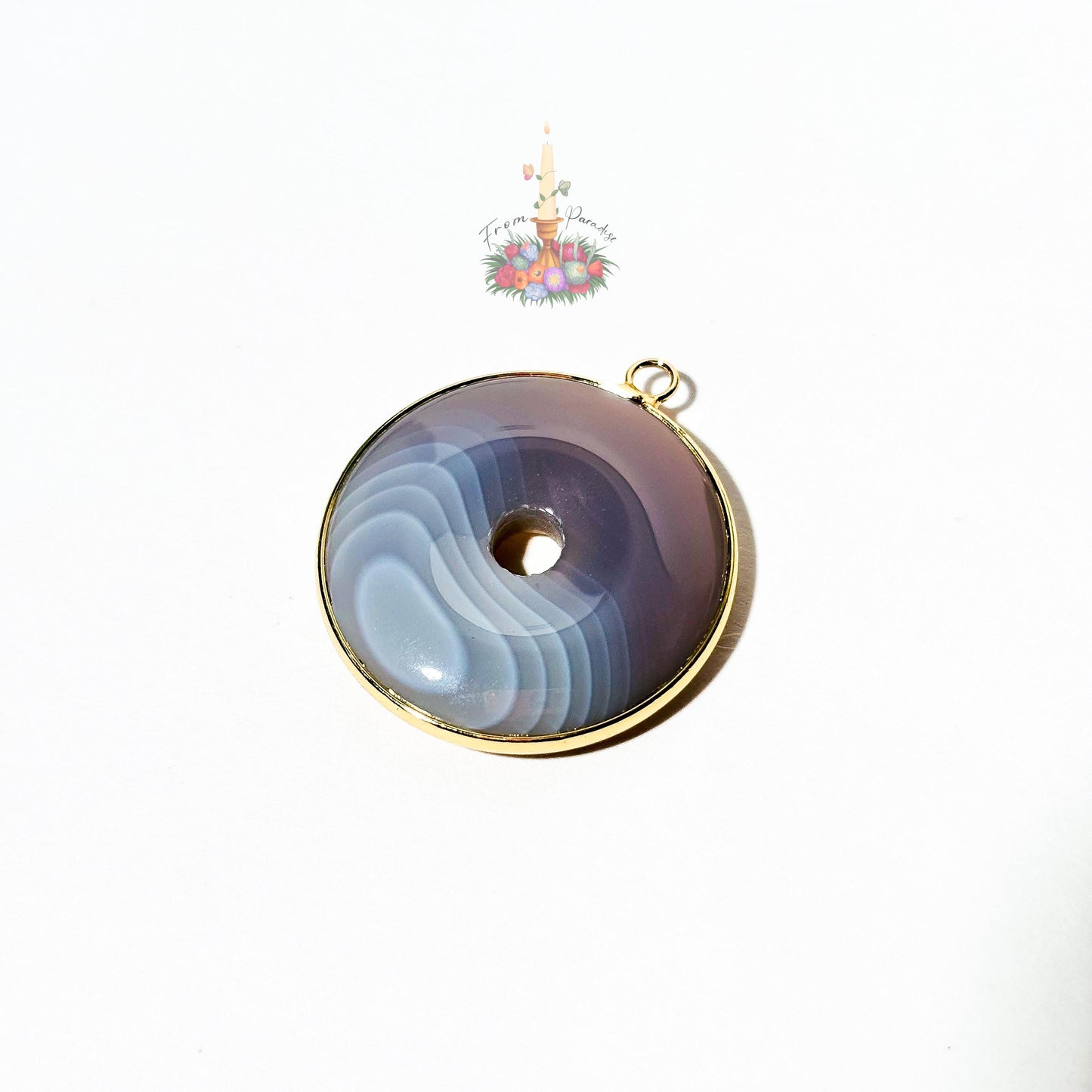 Banded Agate Donut Pendant