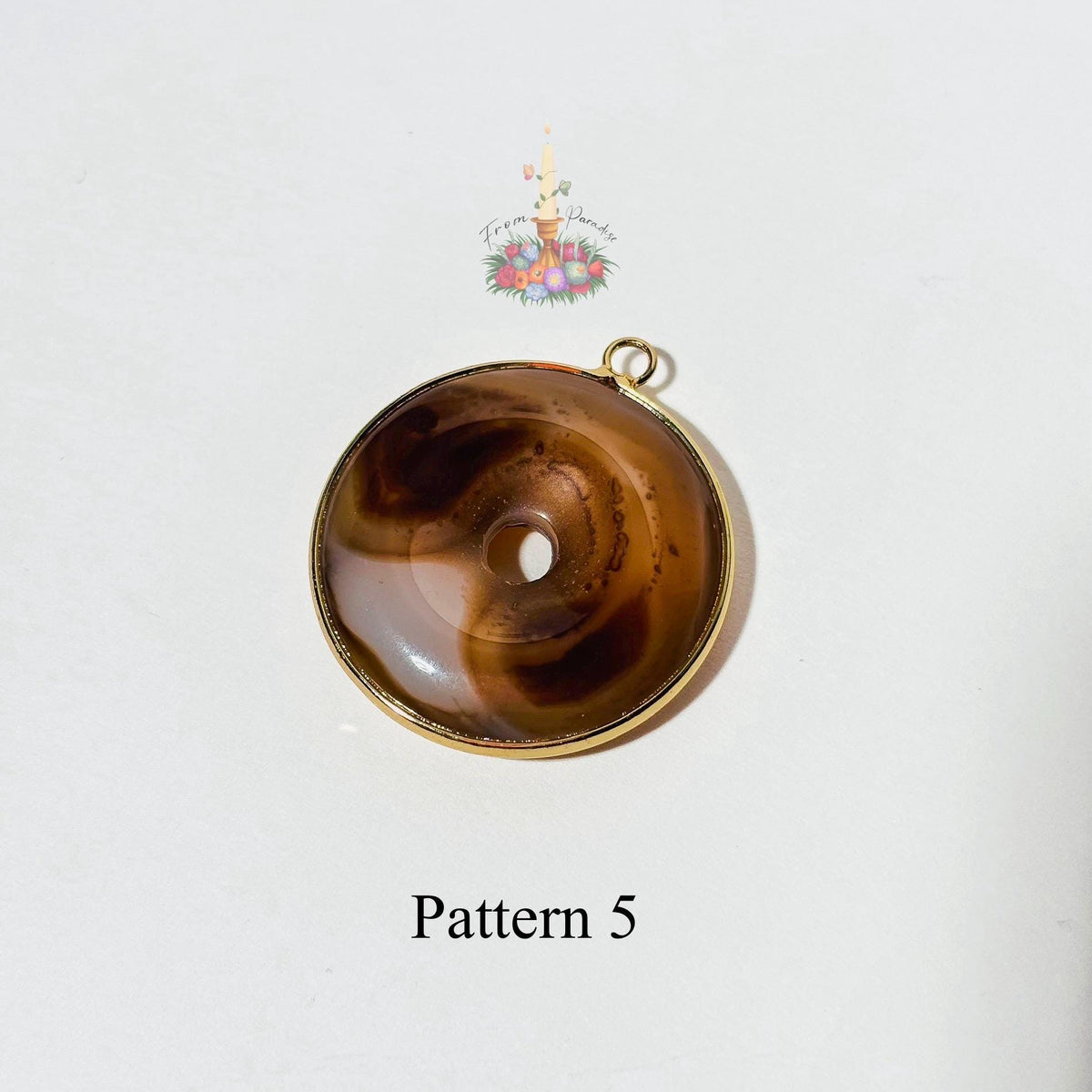 Banded Agate Donut Pendant