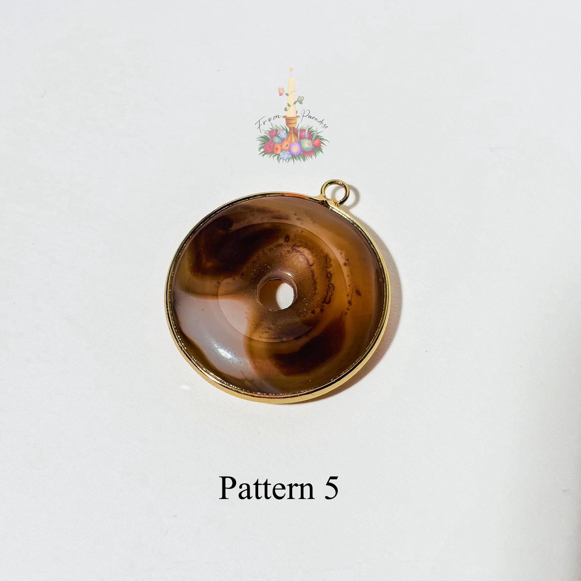 Banded Agate Donut Pendant