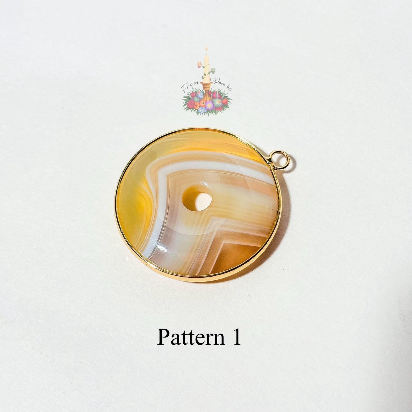 Banded Agate Donut Pendant