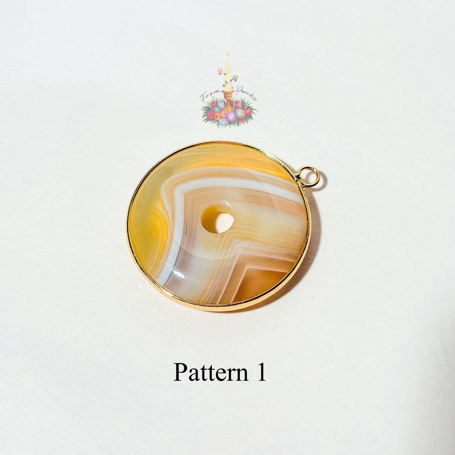 Banded Agate Donut Pendant