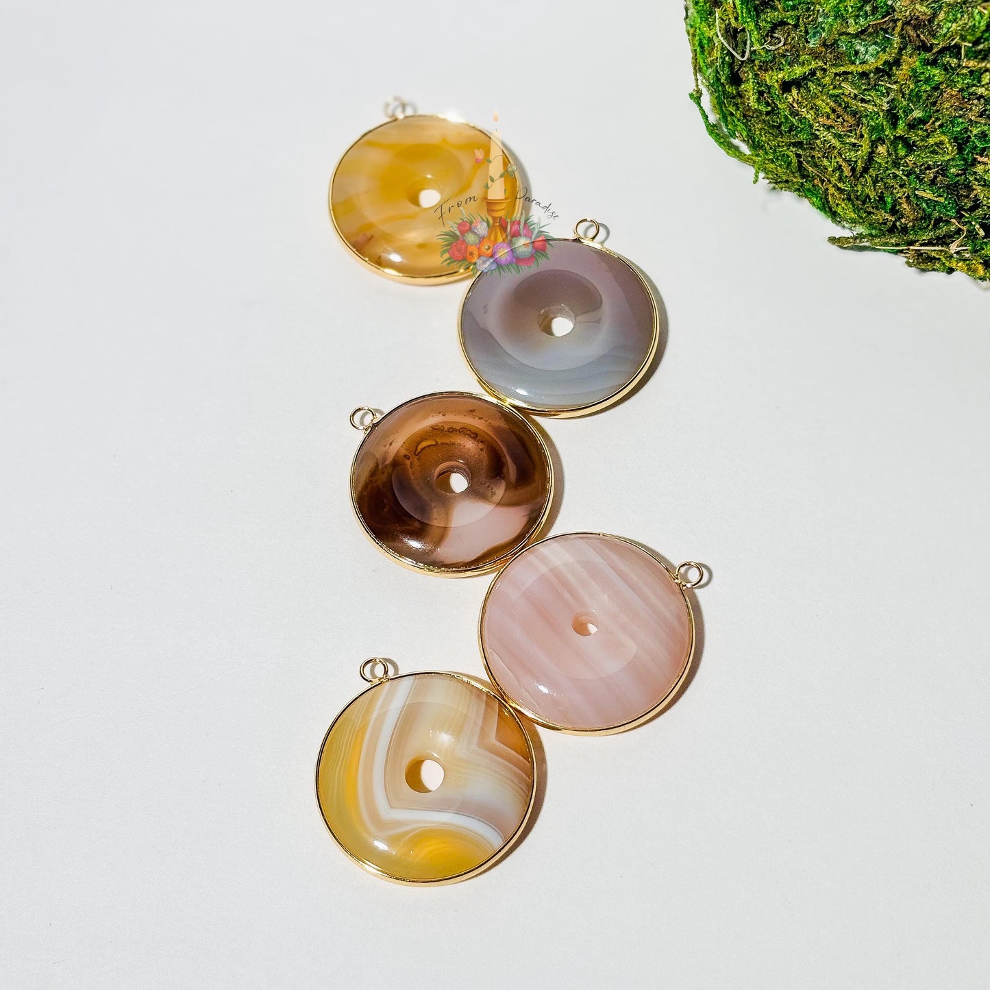 Banded Agate Donut Pendant