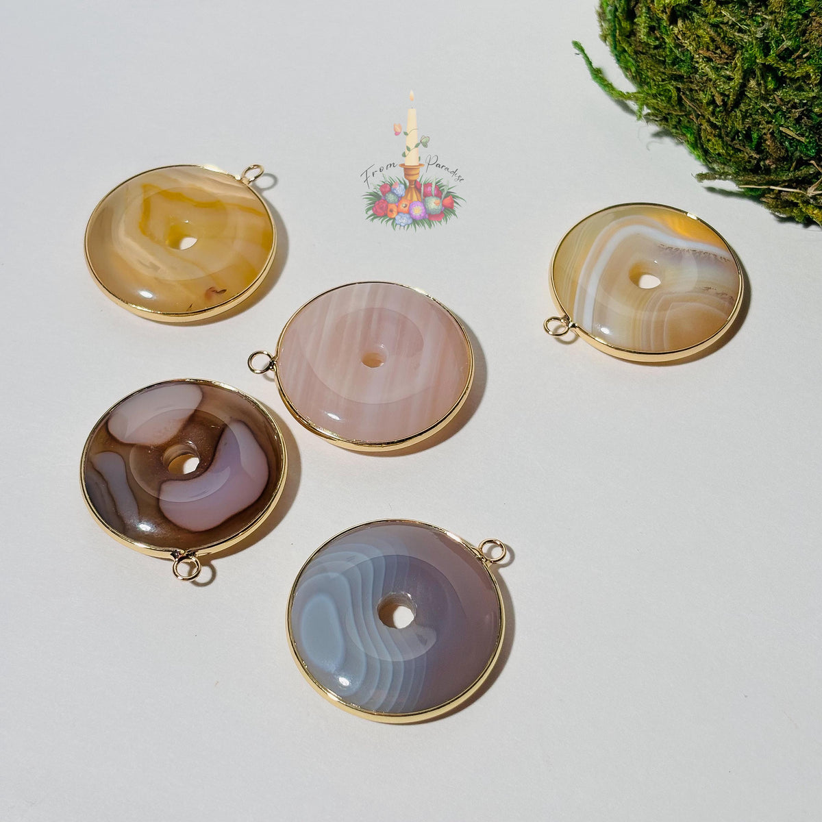 Banded Agate Donut Pendant