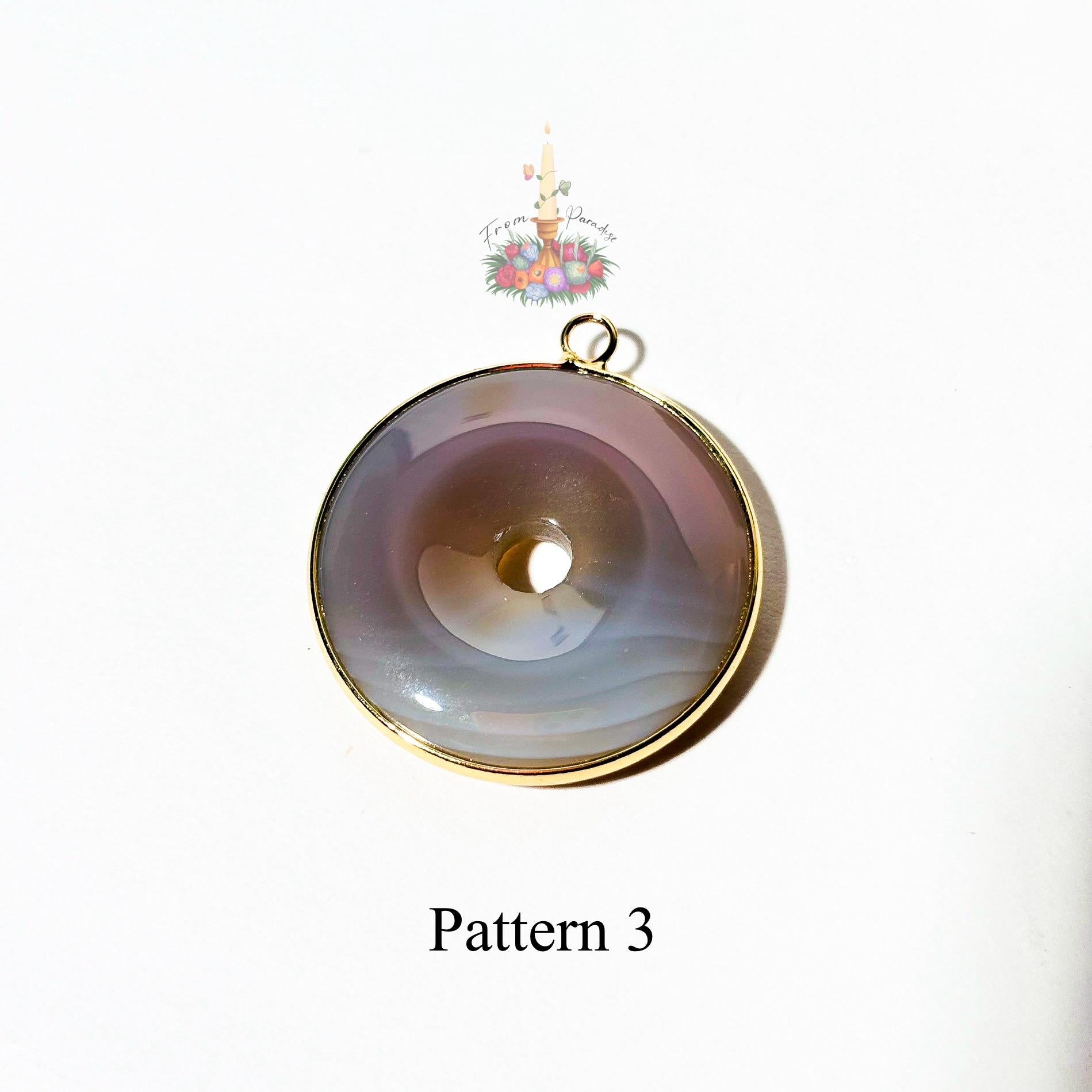 Banded Agate Donut Pendant