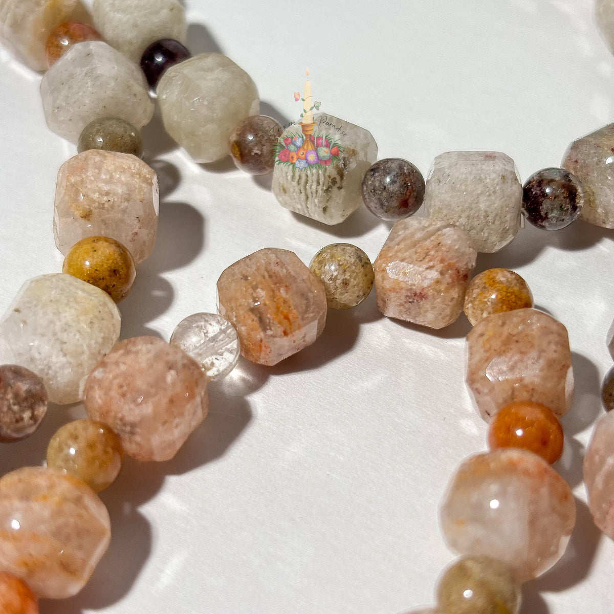 Thousand Layer Quartz Bracelet, Natural Garden Quartz Beads, Phantom Quartz Gemstone Jewelry, Dainty Inclusion Quartz Bracelet