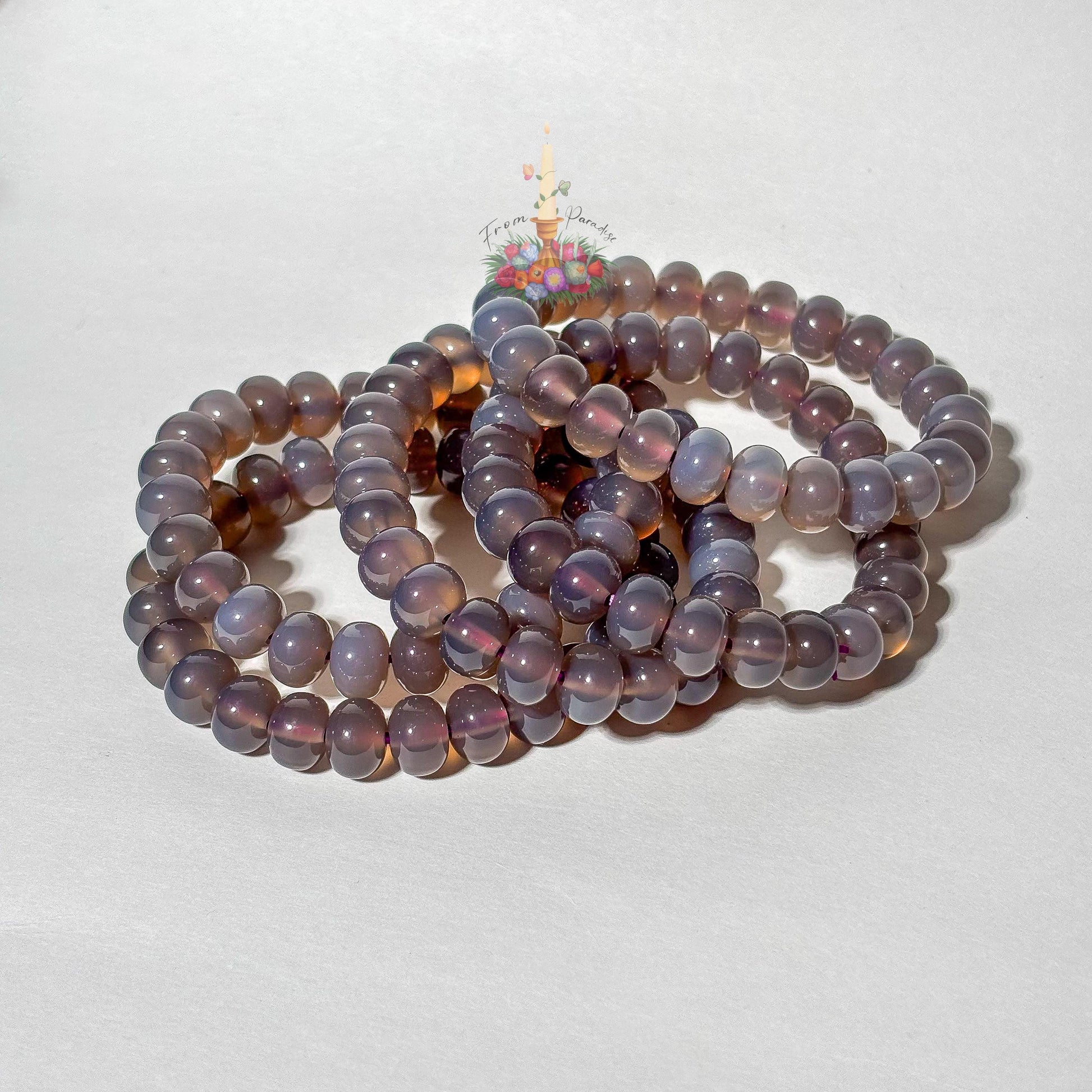 Purple Chalcedony Crystal Bracelet, Genuine Lavender Gemstone Stretch Jewelry, Soothing Intuition Crystal, Unique Birthday Gift for Her