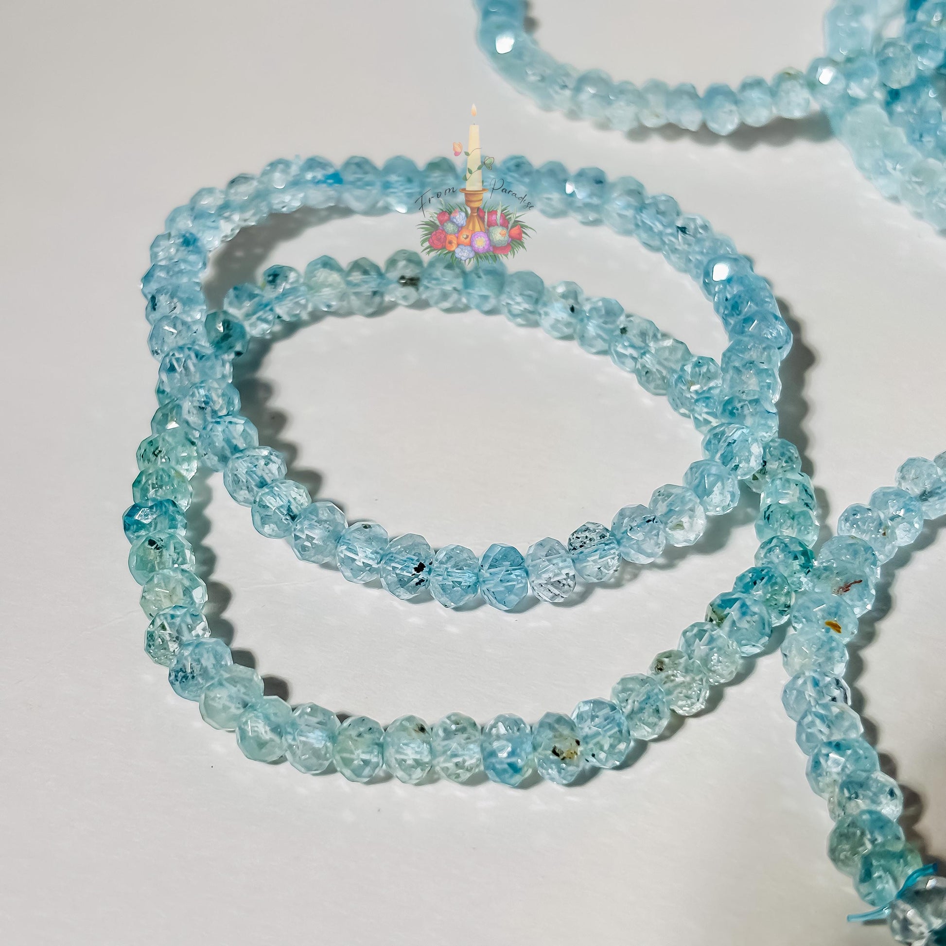 Faceted Blue Topaz Bracelet | Natural Gemstone Stretch Bracelet | November Birthstone Jewelry | Sparkly Blue Topaz Beaded Bracelet for Women
