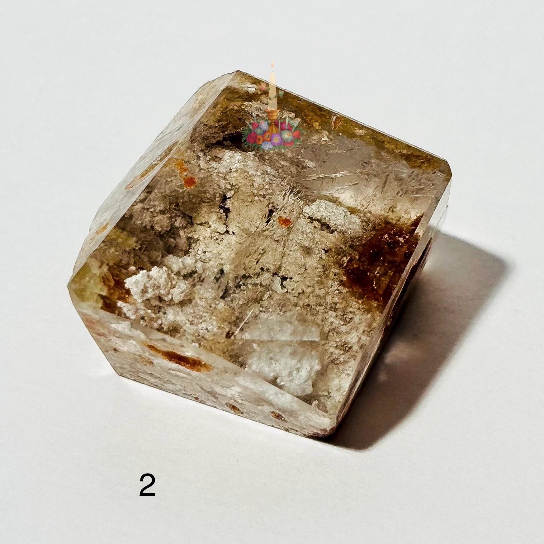 Natural Garden Quartz Polished Crystal, Lodolite Scenic Quartz Freeform, Landscape Inclusion Gemstone Display, Unique Crystal Gift