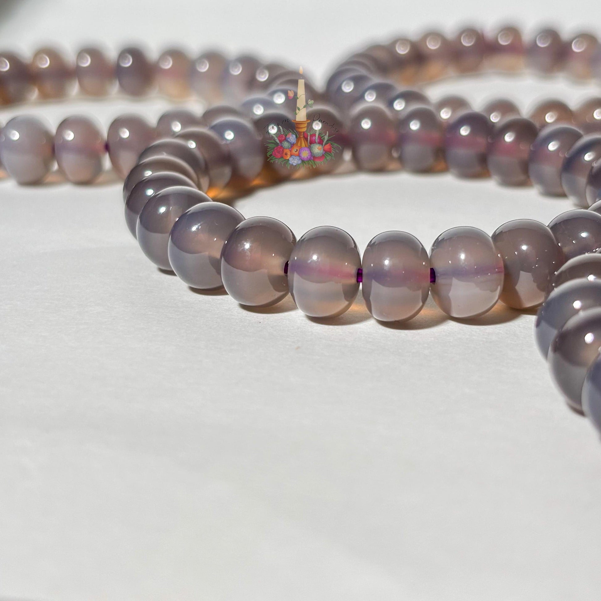 Purple Chalcedony Crystal Bracelet, Genuine Lavender Gemstone Stretch Jewelry, Soothing Intuition Crystal, Unique Birthday Gift for Her