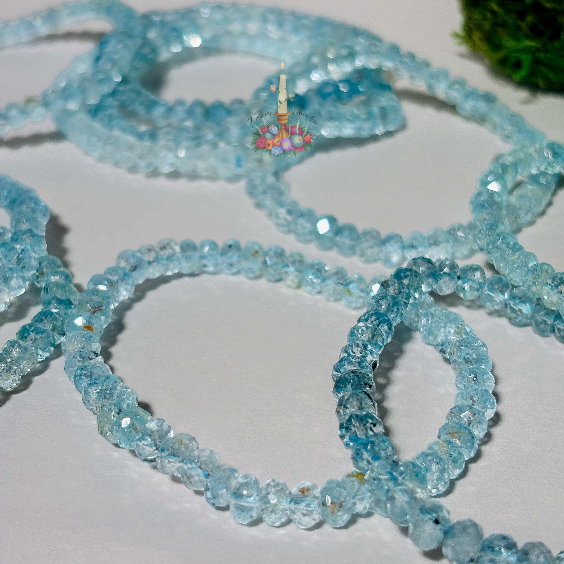 Faceted Blue Topaz Bracelet | Natural Gemstone Stretch Bracelet | November Birthstone Jewelry | Sparkly Blue Topaz Beaded Bracelet for Women