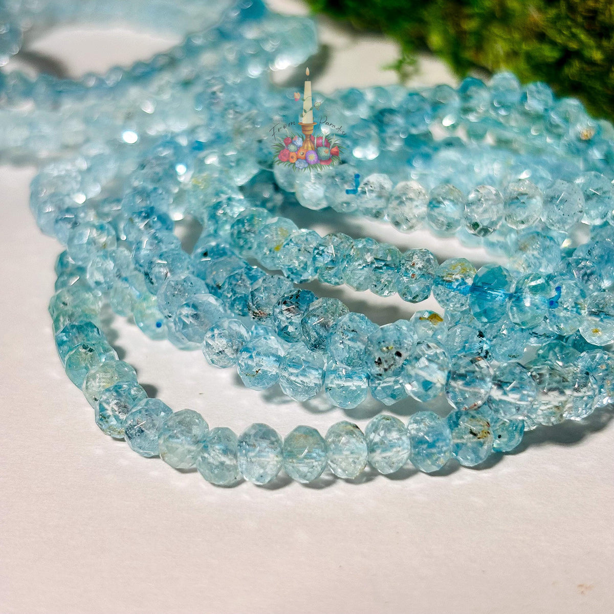 Faceted Blue Topaz Bracelet | Natural Gemstone Stretch Bracelet | November Birthstone Jewelry | Sparkly Blue Topaz Beaded Bracelet for Women