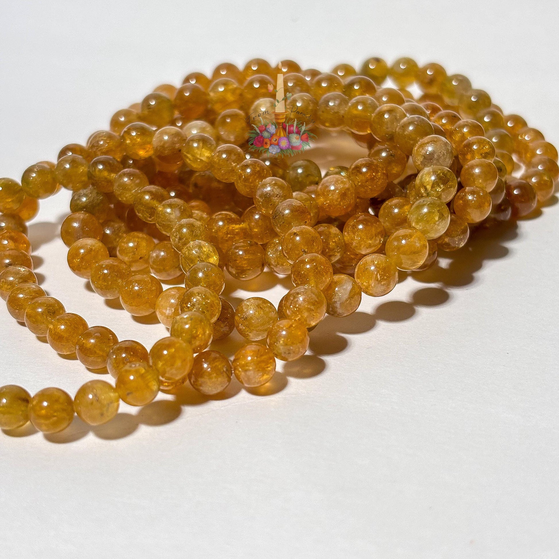 Natural Yellow Savannah Tourmaline Bead Bracelet, Golden Earthy Boho Jewelry, Solar Plexus Crystal Jewelry