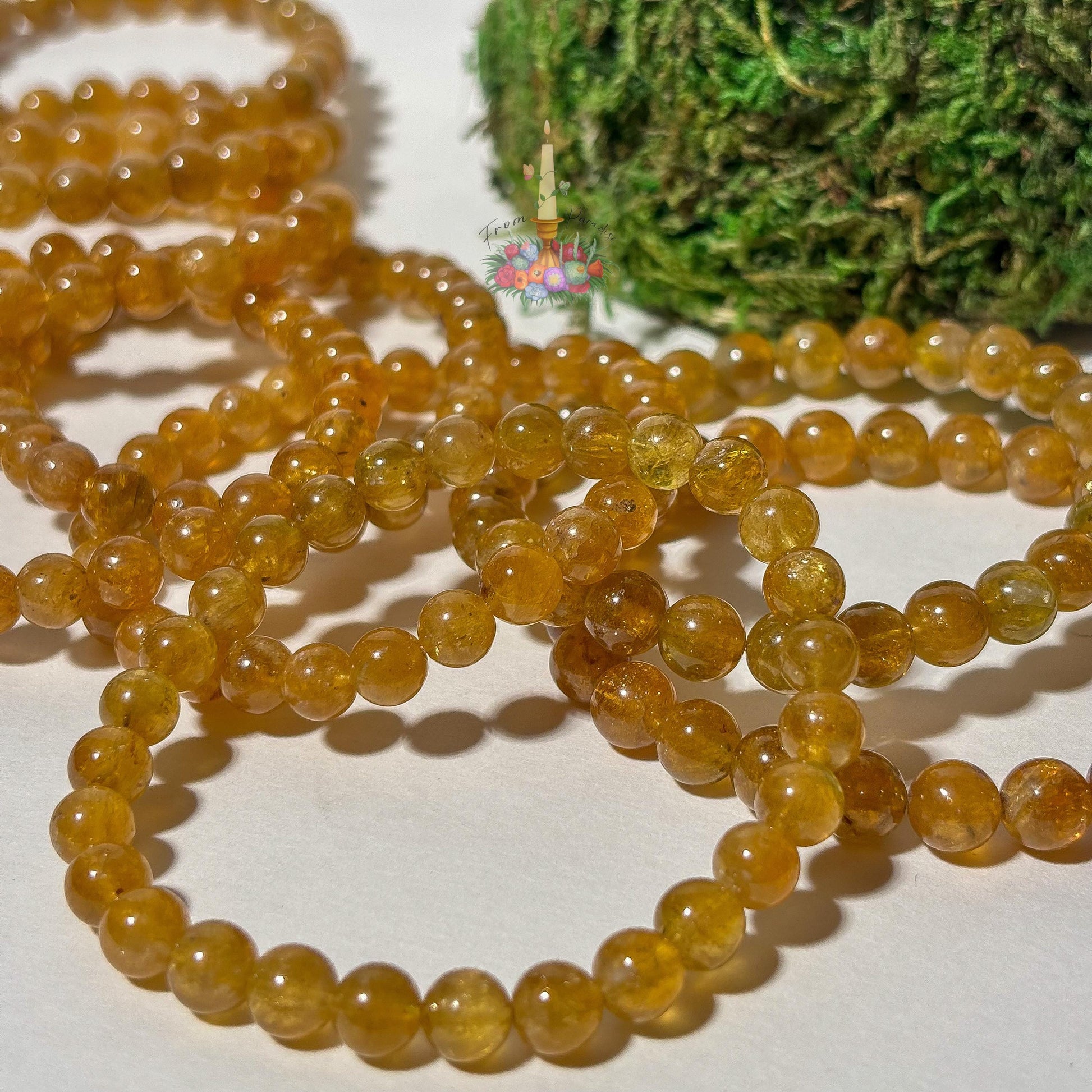 Natural Yellow Savannah Tourmaline Bead Bracelet, Golden Earthy Boho Jewelry, Solar Plexus Crystal Jewelry
