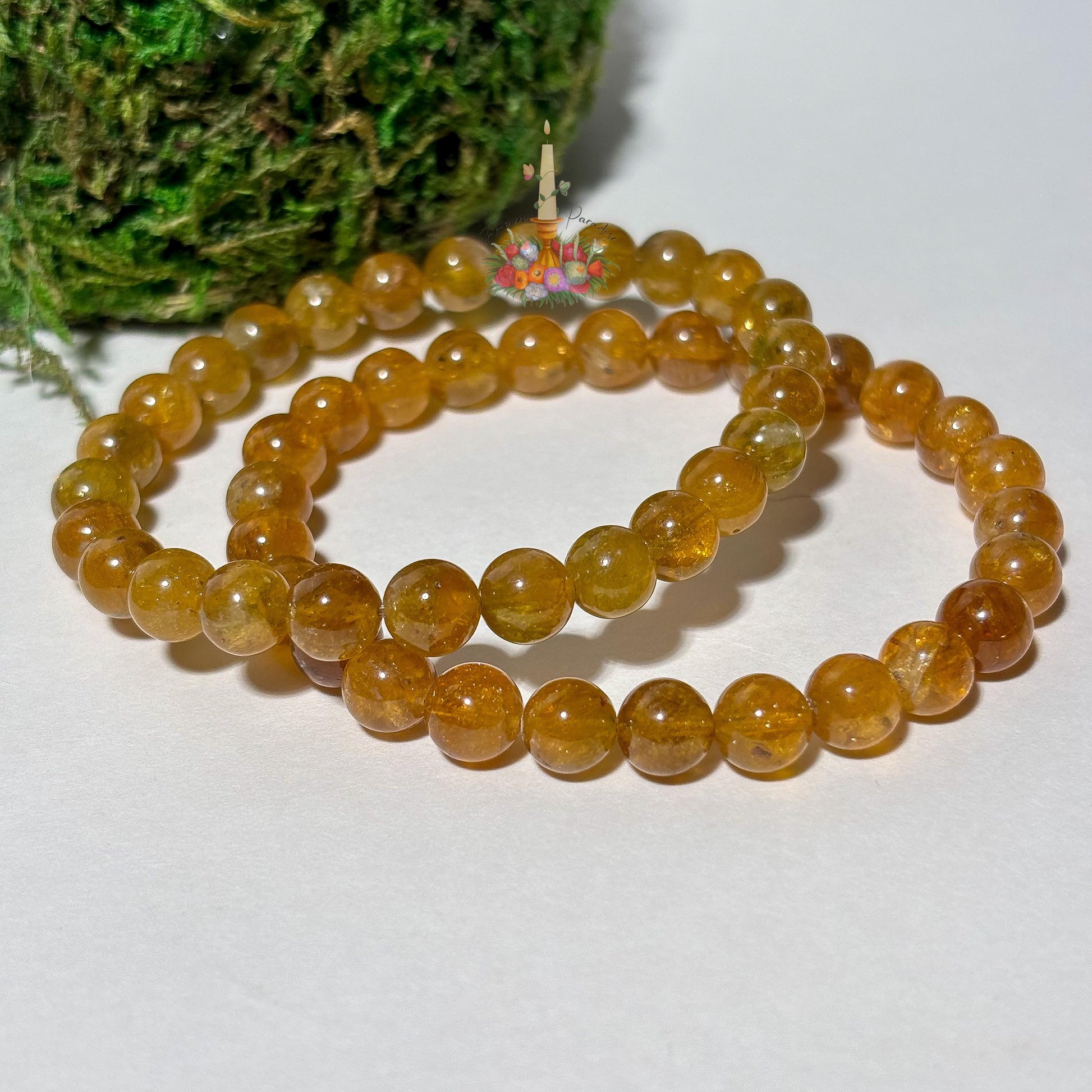 Natural Yellow Savannah Tourmaline Bead Bracelet, Golden Earthy Boho Jewelry, Solar Plexus Crystal Jewelry