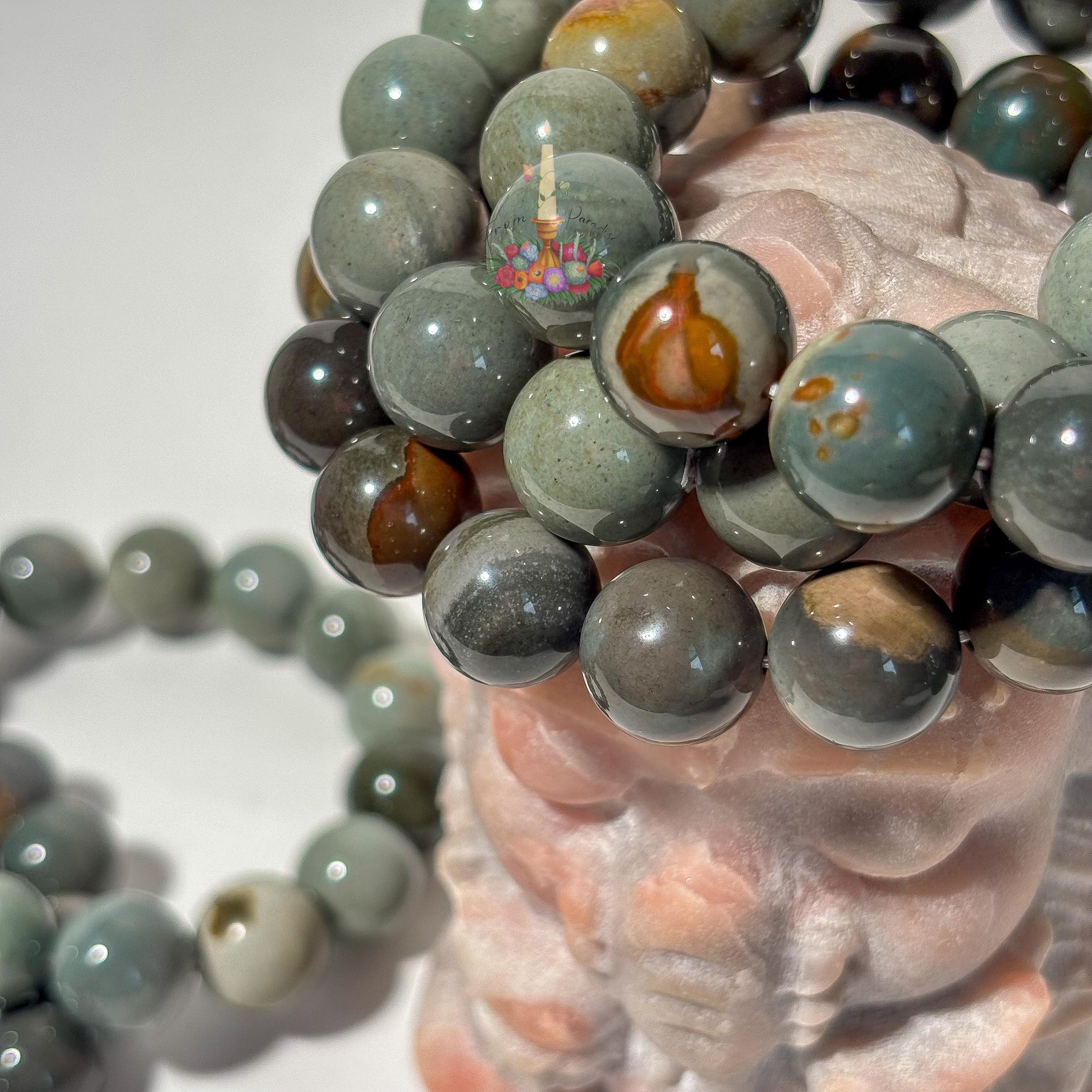 Natural Blue Alashan Agate Bracelet, Smooth Round Bead Stretch Bracelet, Ocean Blue Gemstone Stacking Jewelry, Throat Chakra Crystal Gift