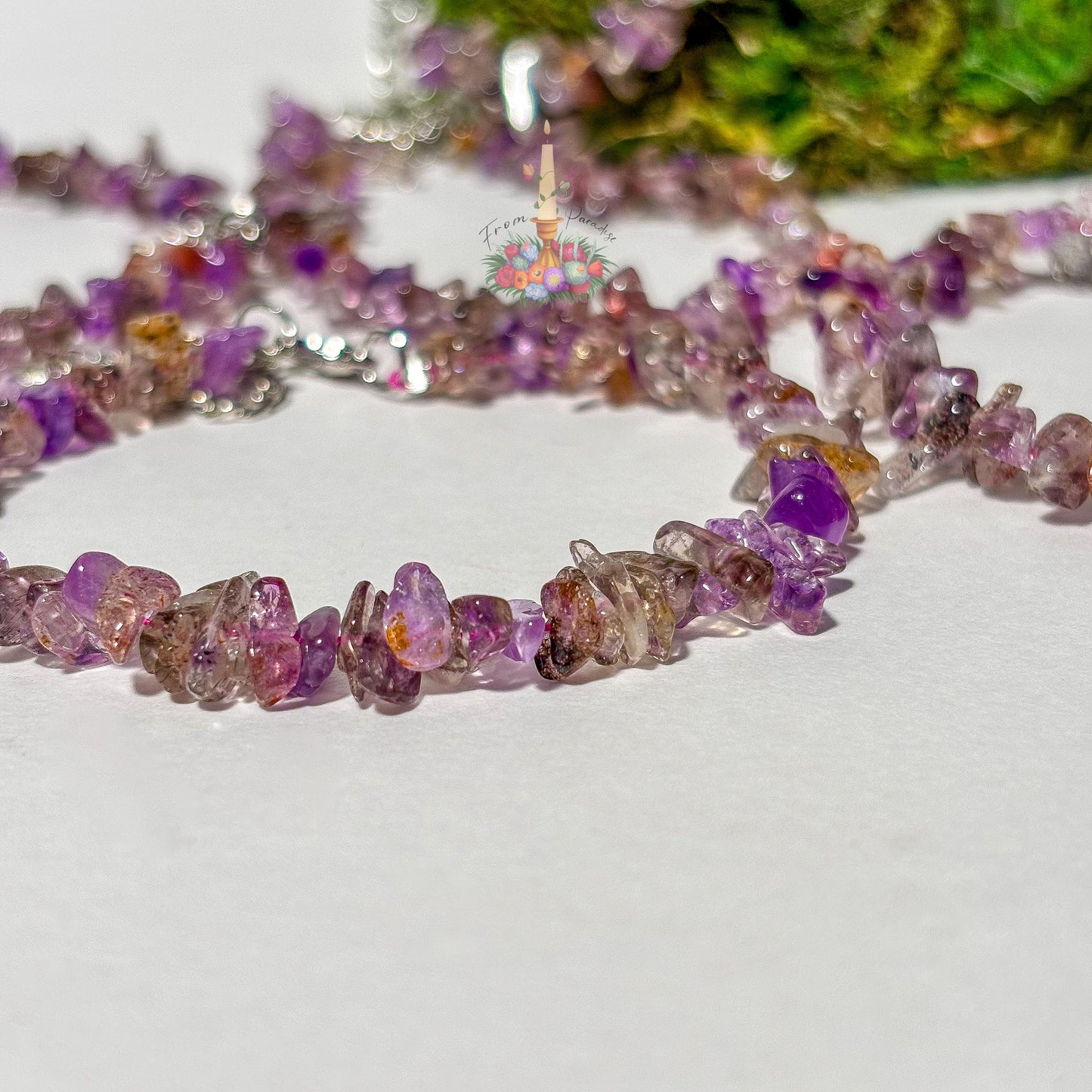 Natural Super Seven Chip Bracelet, Genuine Melody Stone Crystal Chips, High Frequency Sacred 7 Gemstone Jewelry, Metaphysical Gift