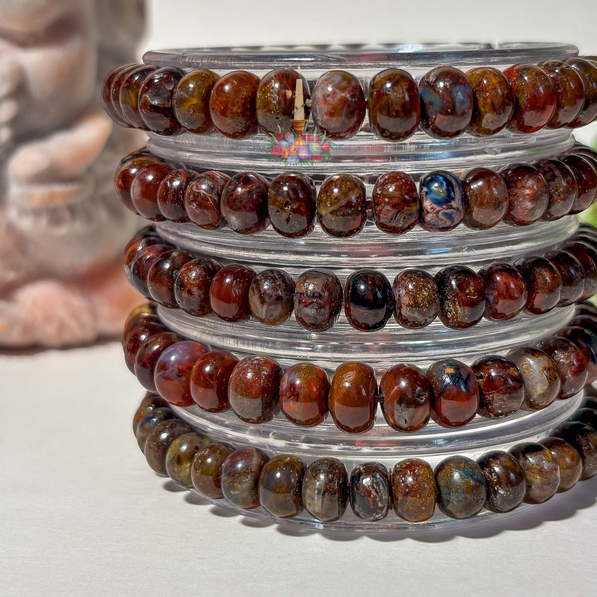 Red Pietersite Bracelet, Natural Gemstone Beaded Bracelet, Red Pietersite Crystal Jewelry, Spiritual Healing Bracelet, Unisex Gift
