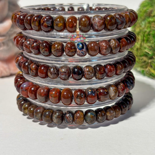 Red Pietersite Bracelet, Natural Gemstone Beaded Bracelet, Red Pietersite Crystal Jewelry, Spiritual Healing Bracelet, Unisex Gift