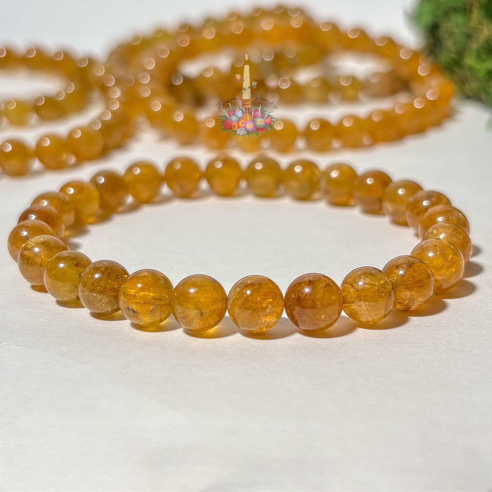 Natural Yellow Savannah Tourmaline Bead Bracelet, Golden Earthy Boho Jewelry, Solar Plexus Crystal Jewelry