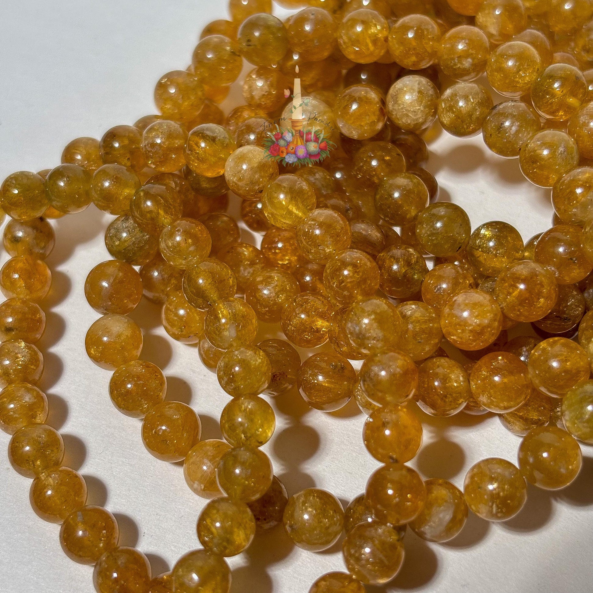 Natural Yellow Savannah Tourmaline Bead Bracelet, Golden Earthy Boho Jewelry, Solar Plexus Crystal Jewelry