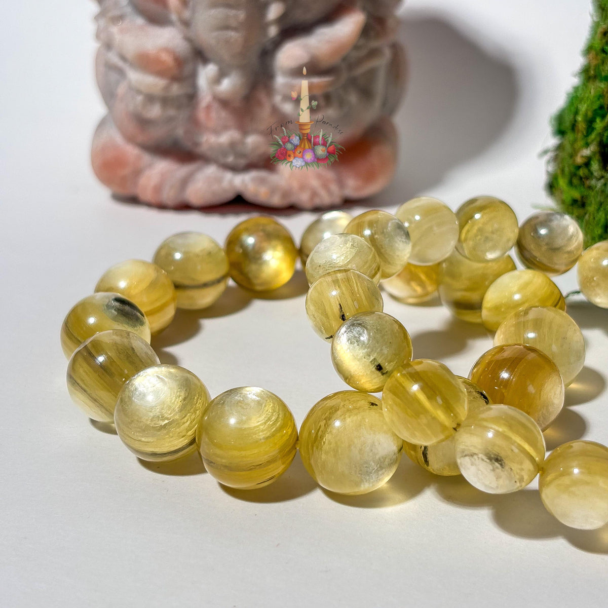 Natural Yellow Mica Bracelet, Golden Shimmer Muscovite Beaded Stretch Bracelet, Solar Plexus Healing Crystal Jewelry, Yellow Gemstone