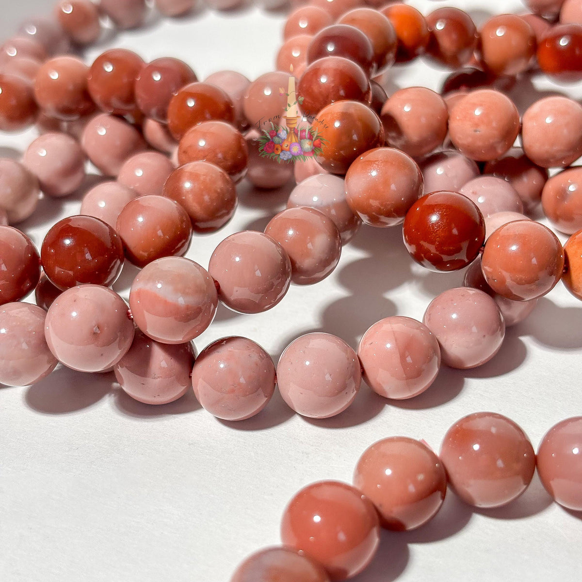 Natural Pink Alashan Agate Bracelet, Smooth Round Bead Stretch Wristlet, Soft Pastel Gemstone Stacking Jewelry, Heart Chakra Crystal Gift