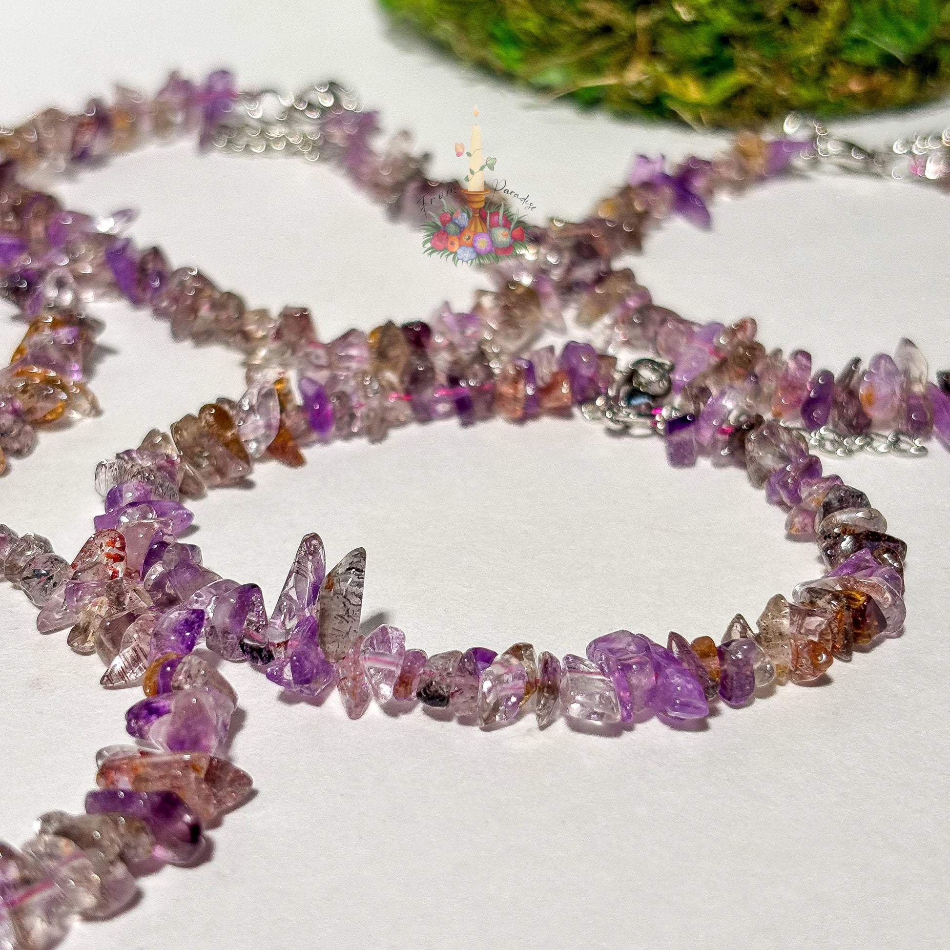 Natural Super Seven Chip Bracelet, Genuine Melody Stone Crystal Chips, High Frequency Sacred 7 Gemstone Jewelry, Metaphysical Gift