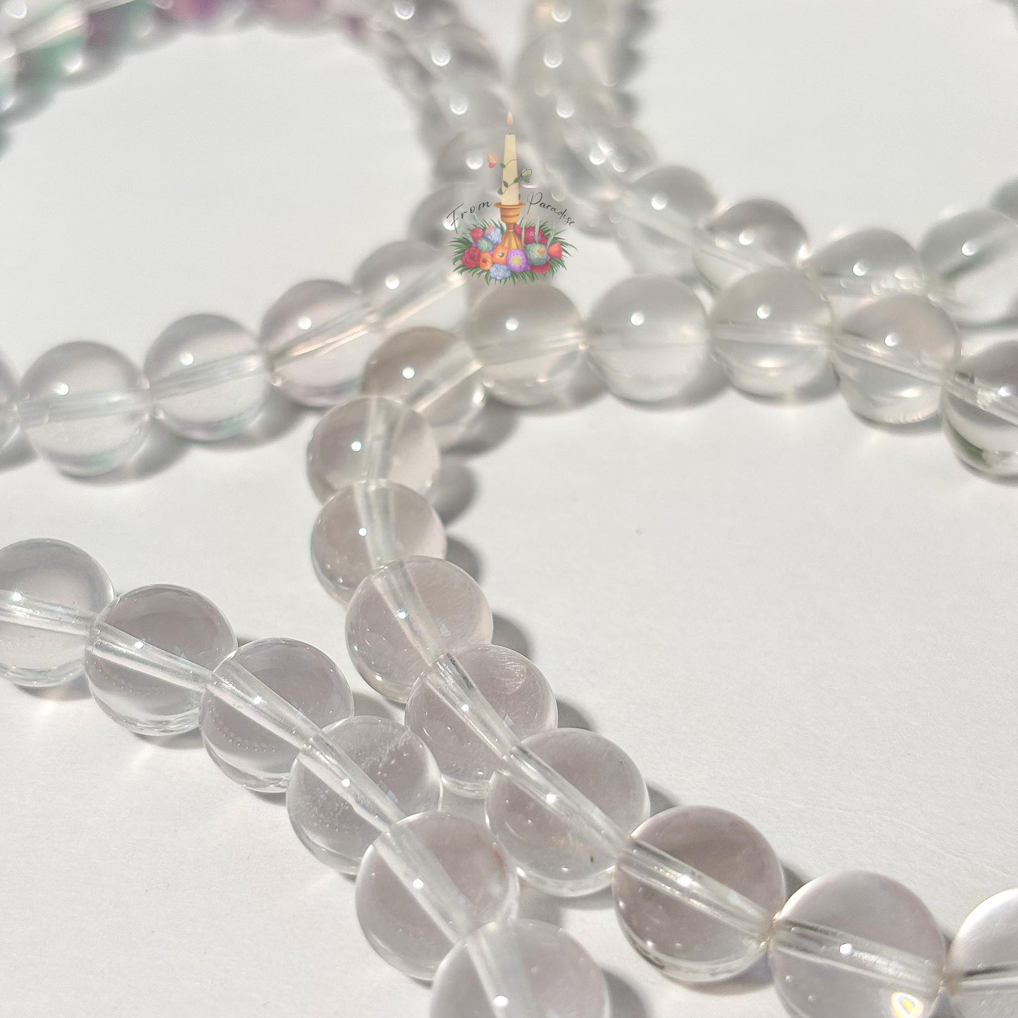 Natural Clear Quartz Bracelet, Smooth Round Bead Stretch Bracelet, High Clarity Crystal Gemstone Stacking Jewelry, Master Healer Gift
