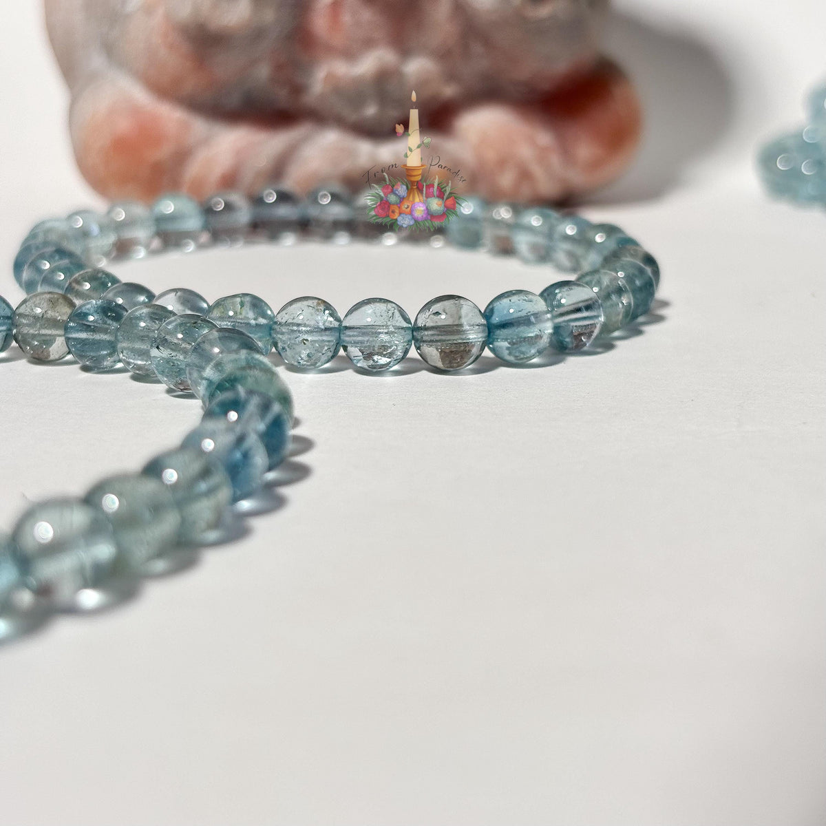 Blue Topaz Crystal Bracelet, Natural Gemstone Stretch Bracelet, Blue Beaded Jewelry, Communication Crystal