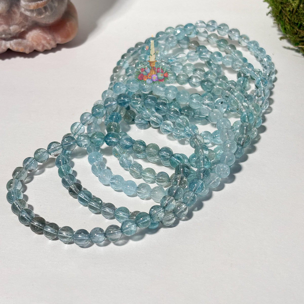 Blue Topaz Crystal Bracelet, Natural Gemstone Stretch Bracelet, Blue Beaded Jewelry, Communication Crystal