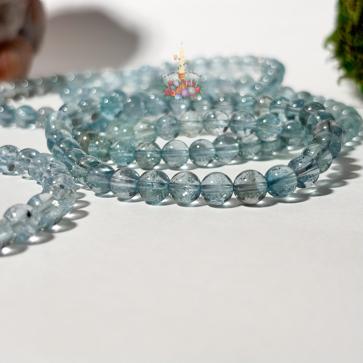 Blue Topaz Crystal Bracelet, Natural Gemstone Stretch Bracelet, Blue Beaded Jewelry, Communication Crystal