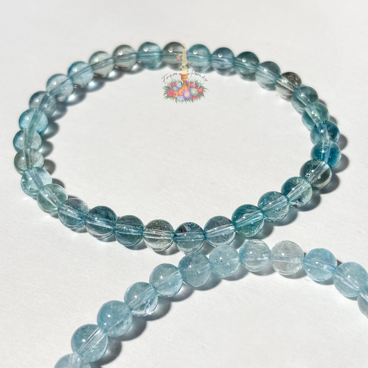 Blue Topaz Crystal Bracelet, Natural Gemstone Stretch Bracelet, Blue Beaded Jewelry, Communication Crystal