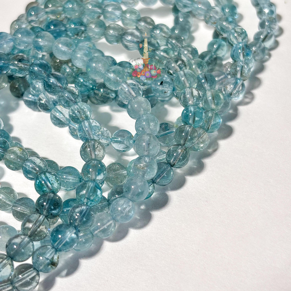 Blue Topaz Crystal Bracelet, Natural Gemstone Stretch Bracelet, Blue Beaded Jewelry, Communication Crystal