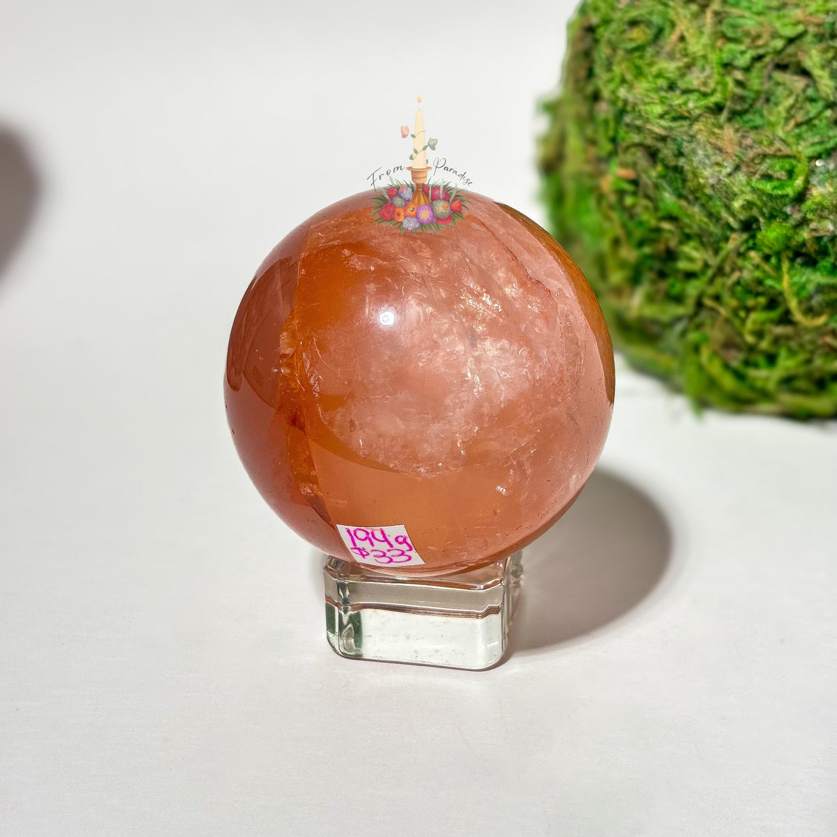 Large Fire Quartz Sphere, Red Hematoid Quartz Crystal Ball, Red Quartz, Natural Red Gemstone Decor