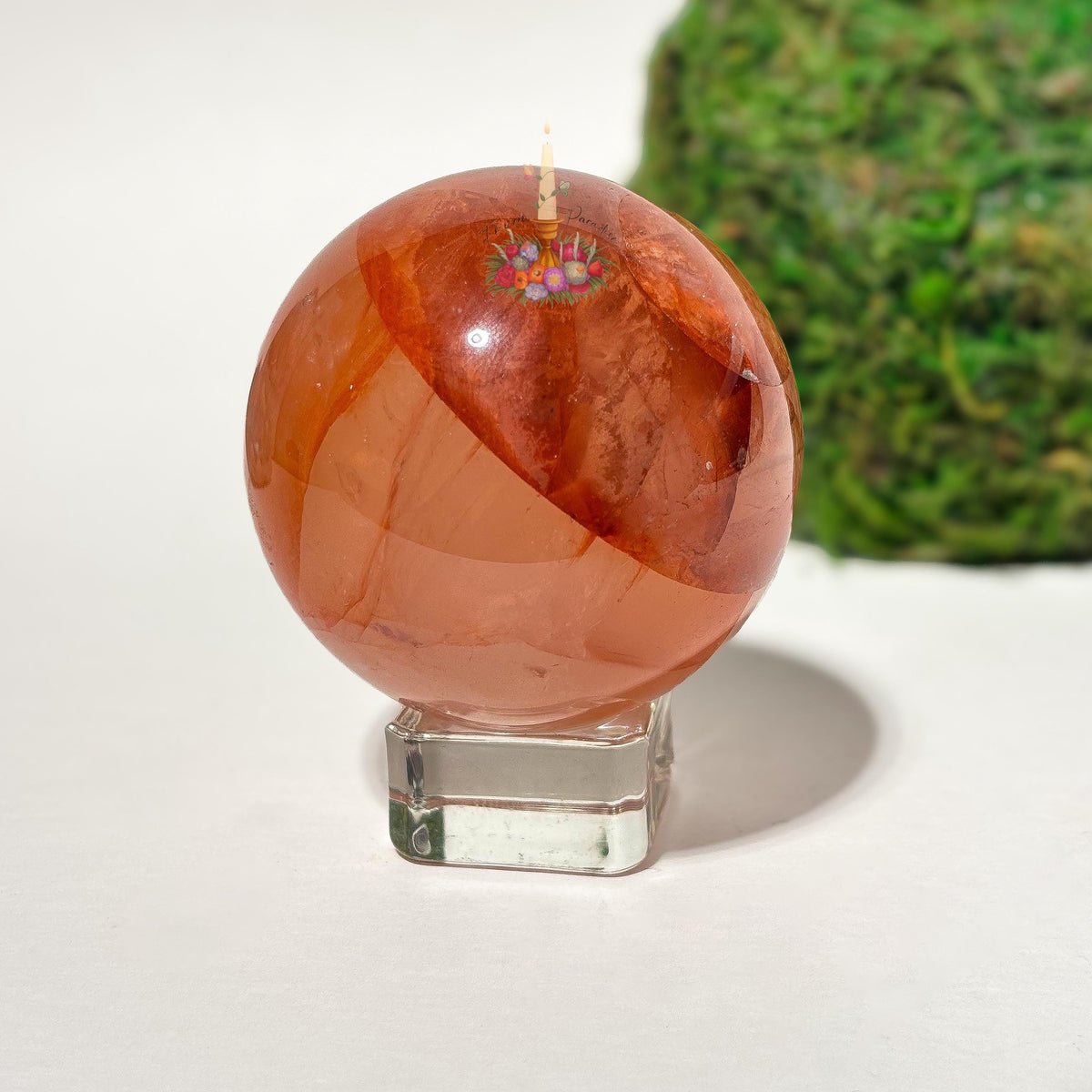 Large Fire Quartz Sphere, Red Hematoid Quartz Crystal Ball, Red Quartz, Natural Red Gemstone Decor