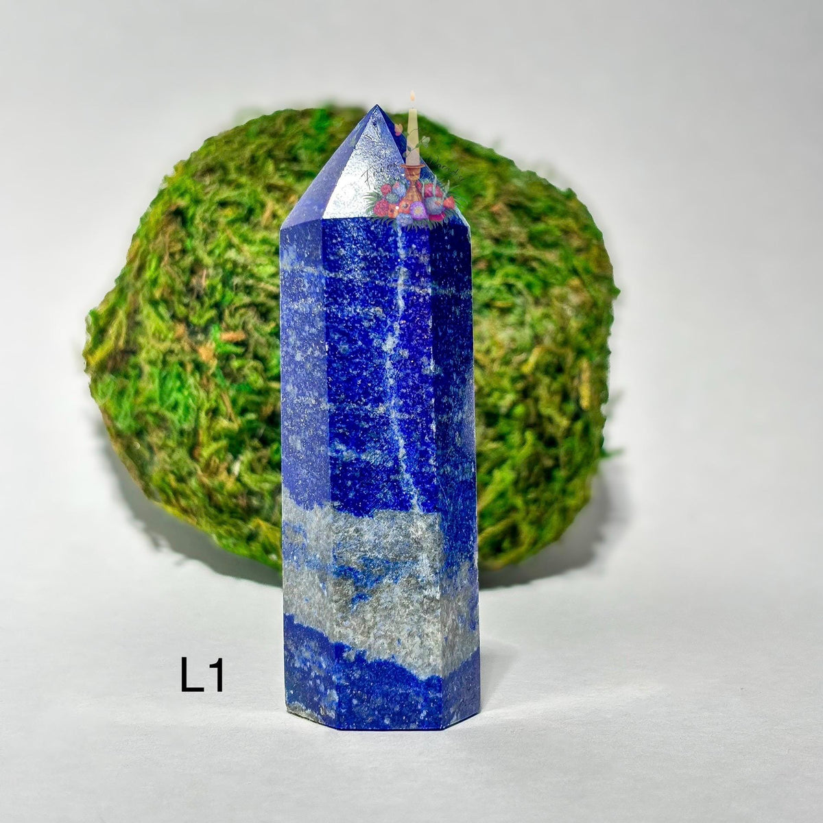 Lapis Lazuli Crystal Tower, Deep Blue Gemstone Point, Natural Stone Decor