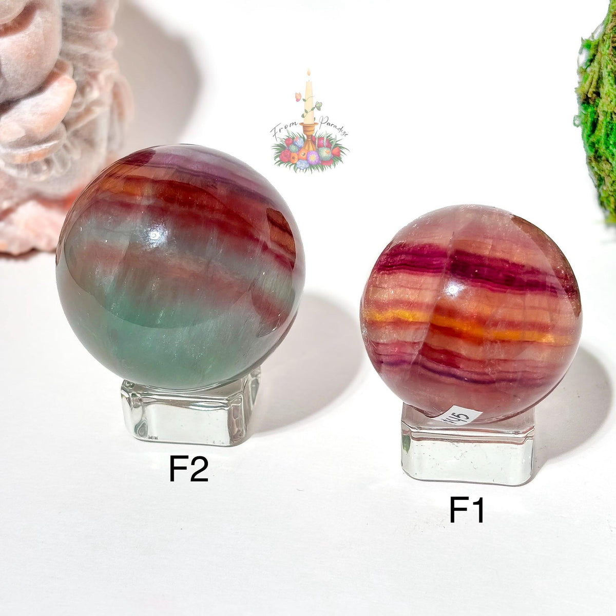 Large Fluorite Sphere, Vibrant Banded Crystal Ball, Multicolor Gemstone Decor, Intentional Home Decor