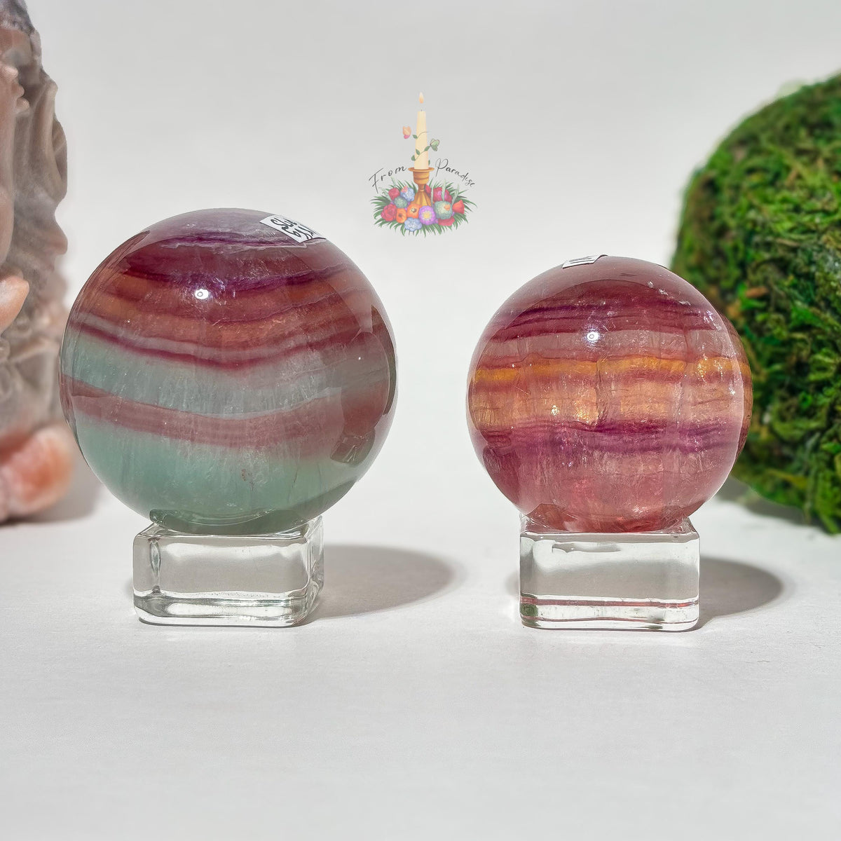 Large Fluorite Sphere, Vibrant Banded Crystal Ball, Multicolor Gemstone Decor, Intentional Home Decor