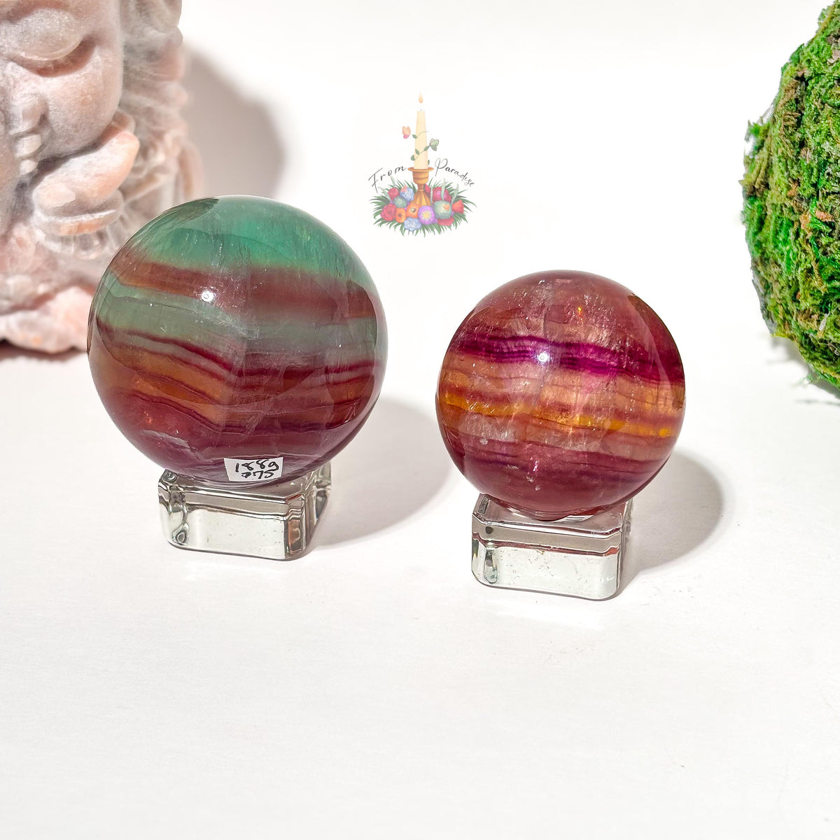 Large Fluorite Sphere, Vibrant Banded Crystal Ball, Multicolor Gemstone Decor, Intentional Home Decor