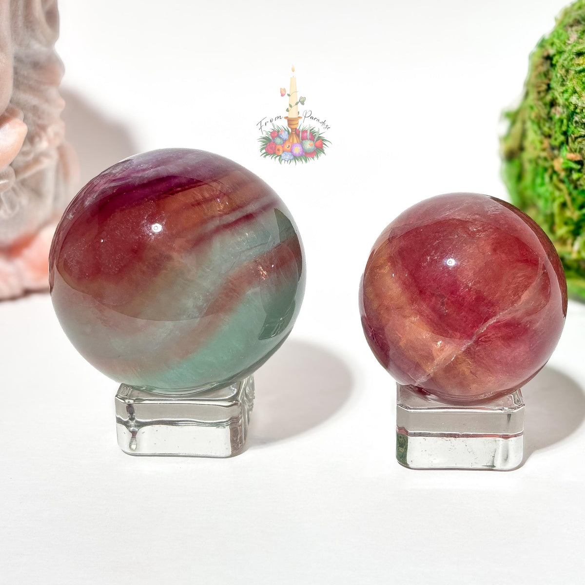 Large Fluorite Sphere, Vibrant Banded Crystal Ball, Multicolor Gemstone Decor, Intentional Home Decor