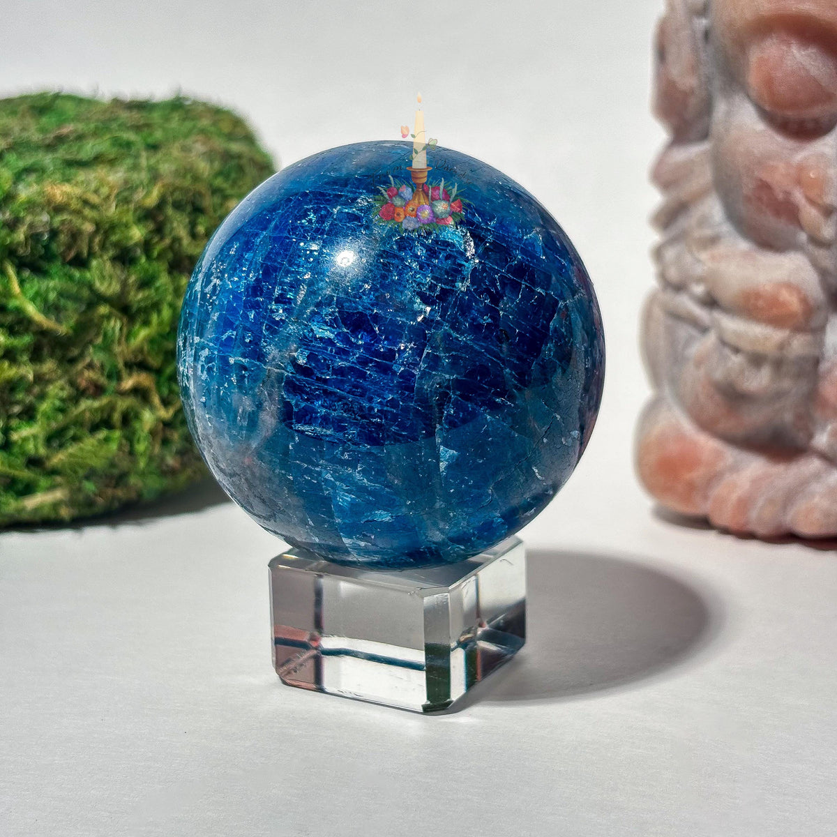 Blue Apatite Crystal Sphere, Apatite, Stone of Manifestation, Crystal Healing, Crystal Home Decor, Feng Shui