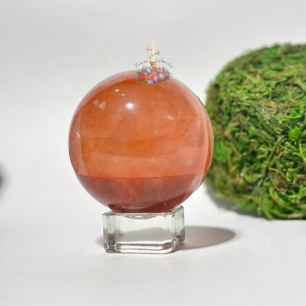 Large Fire Quartz Sphere, Red Hematoid Quartz Crystal Ball, Red Quartz, Natural Red Gemstone Decor