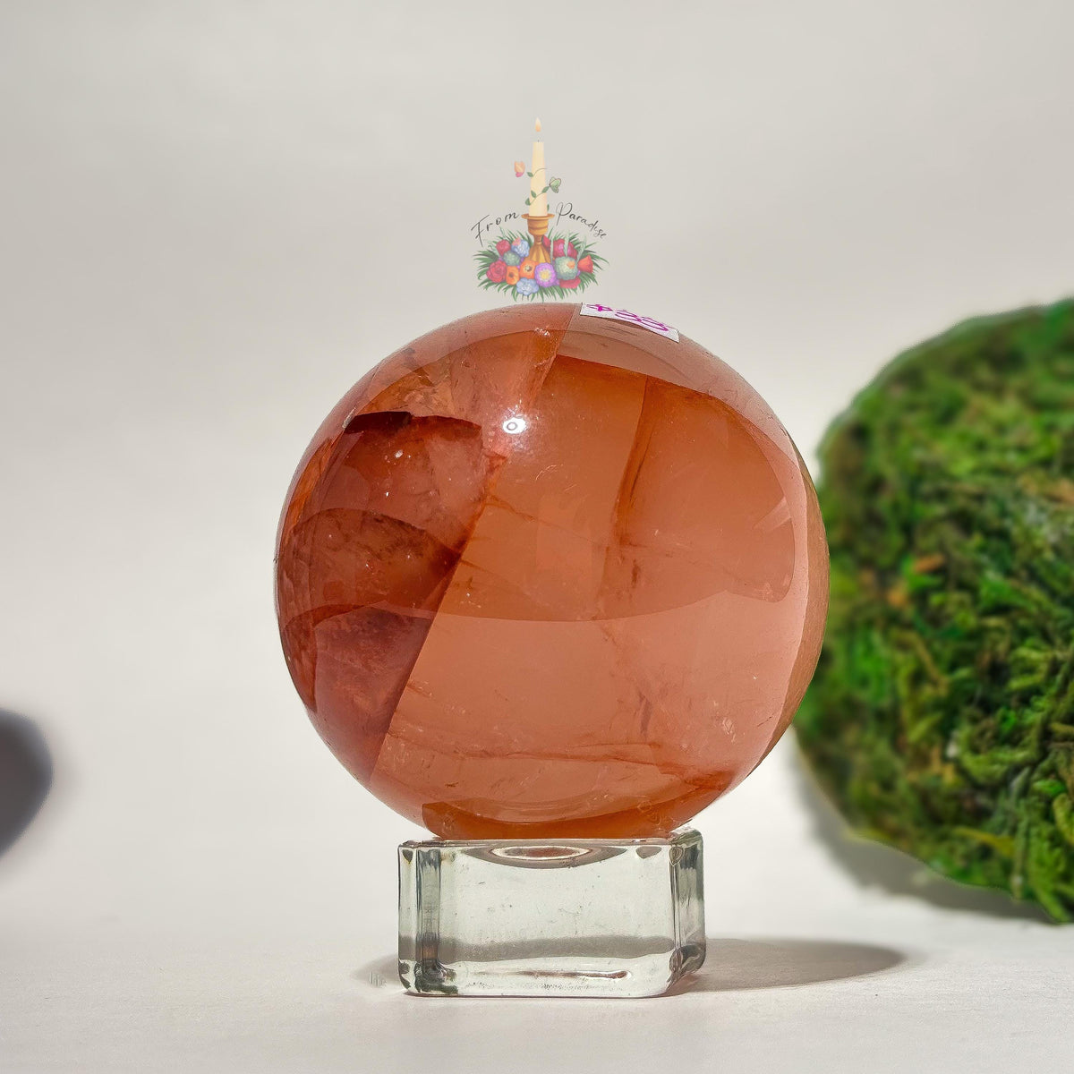 Large Fire Quartz Sphere, Red Hematoid Quartz Crystal Ball, Red Quartz, Natural Red Gemstone Decor