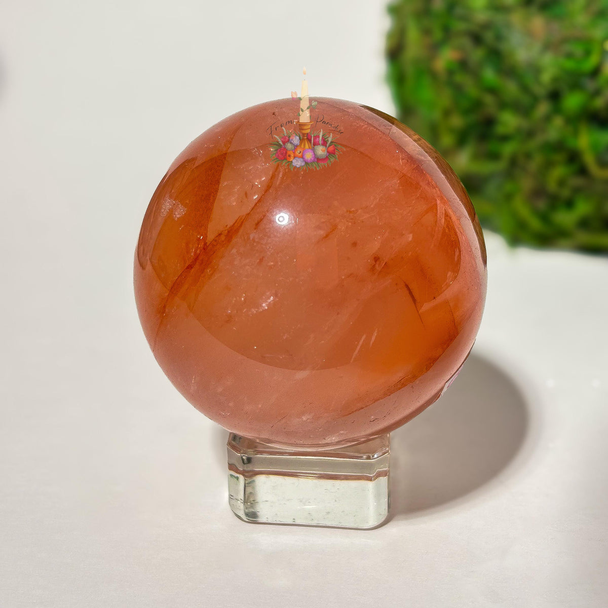 Large Fire Quartz Sphere, Red Hematoid Quartz Crystal Ball, Red Quartz, Natural Red Gemstone Decor