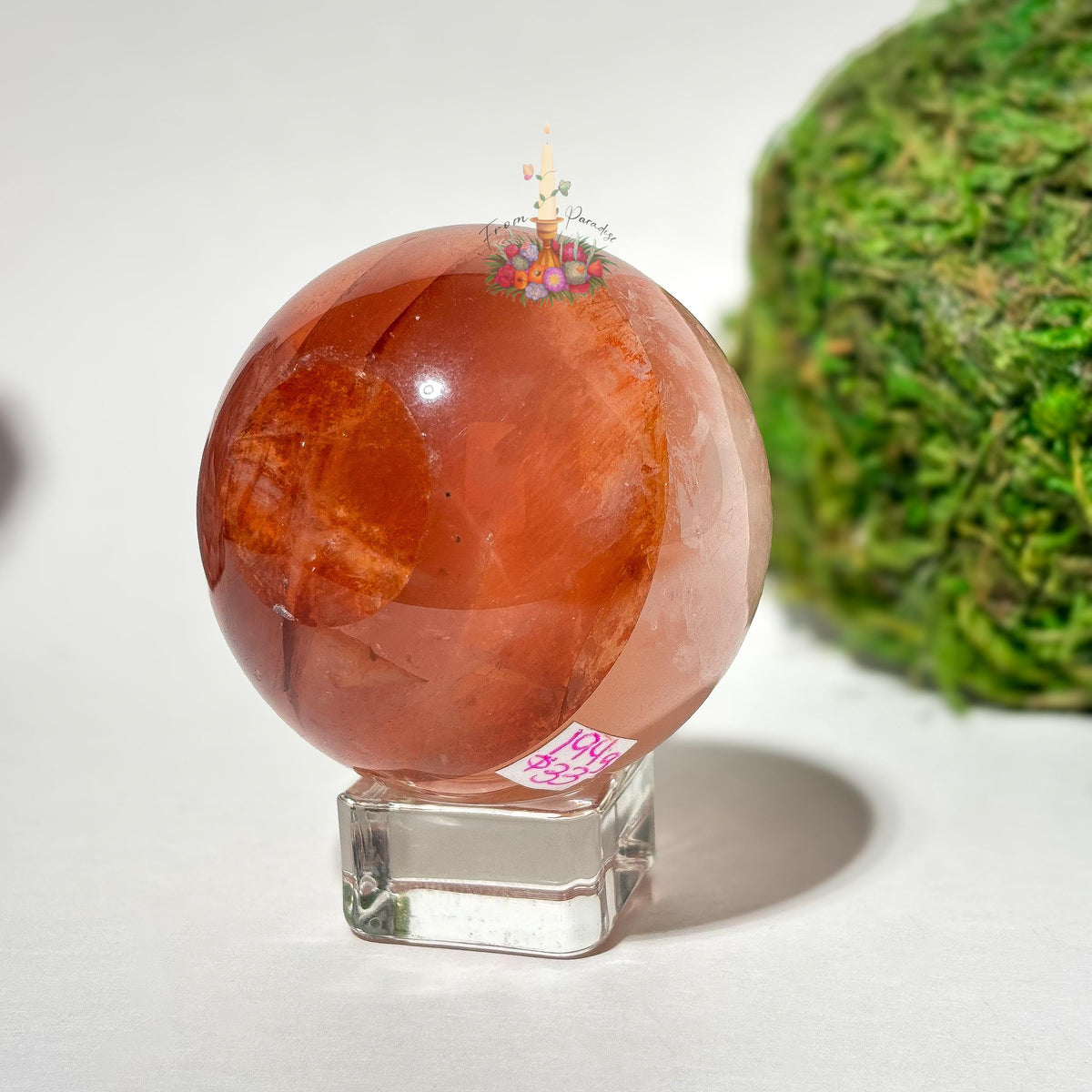 Large Fire Quartz Sphere, Red Hematoid Quartz Crystal Ball, Red Quartz, Natural Red Gemstone Decor